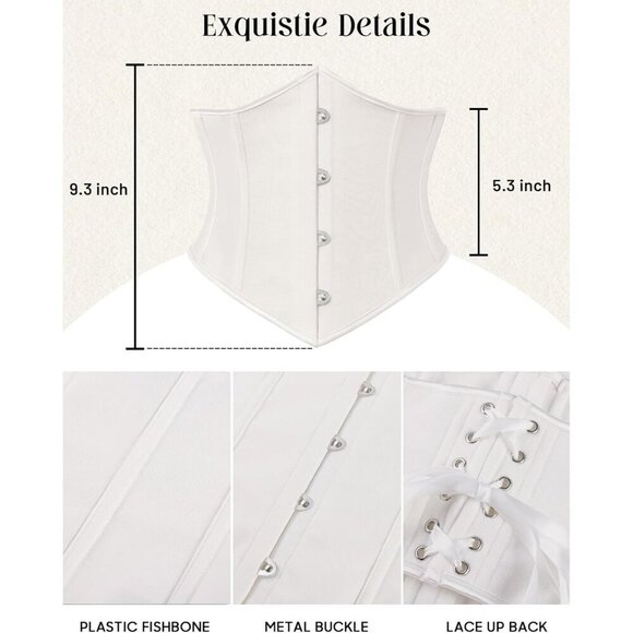 Women\'s White Corset Belt Wide Waist Lace Up Pirate Accessories Belt